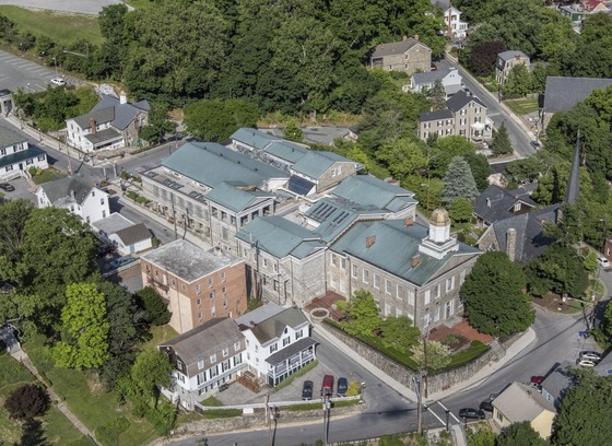 Aerial photograph of the Historic Circuit Courthouse in Ellicott City