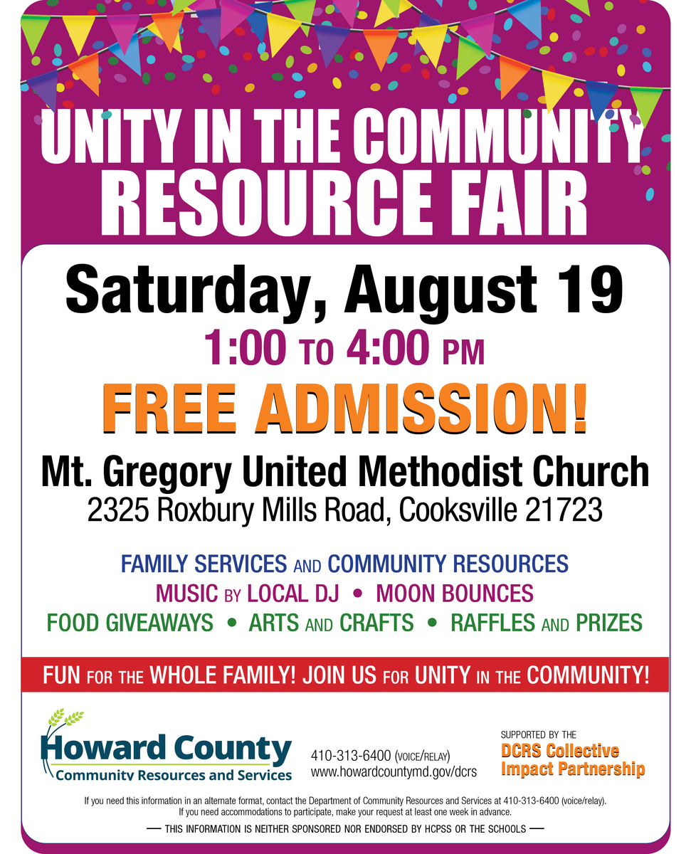 UNITY in the Community Resource Fair flier