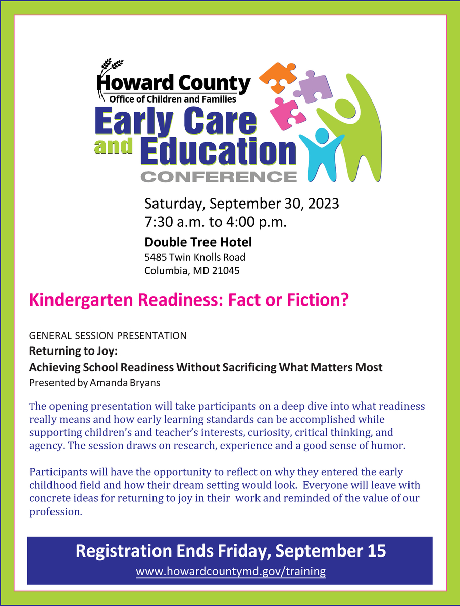 Early Care and Education Conference 2023 flier