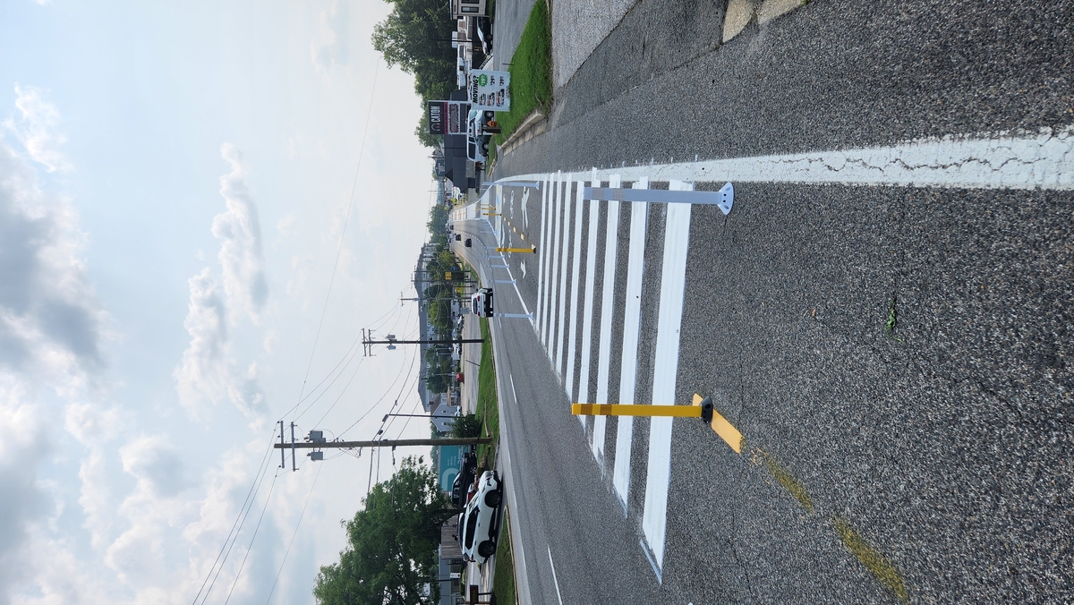 Complete Streets Leadership Academies - US 1 Quick-Build Demonstration Project Looking Down Street