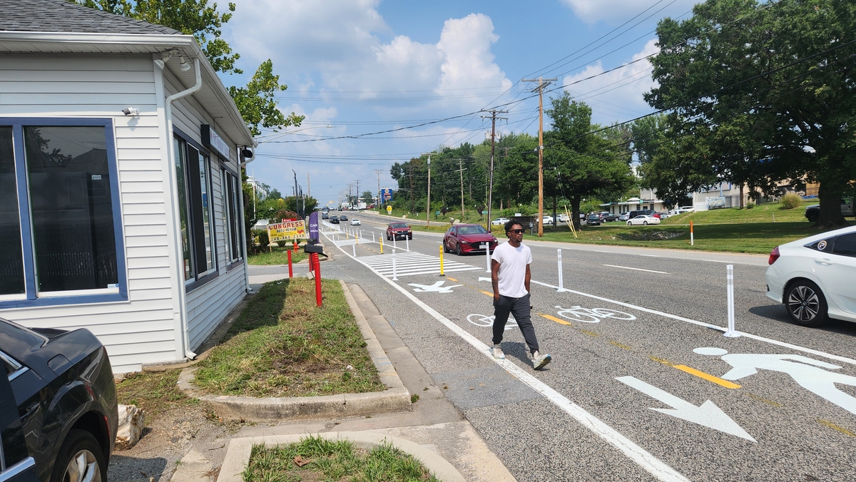 Complete Streets Leadership Academies - US 1 Quick-Build Demonstration Project Man Walking 1