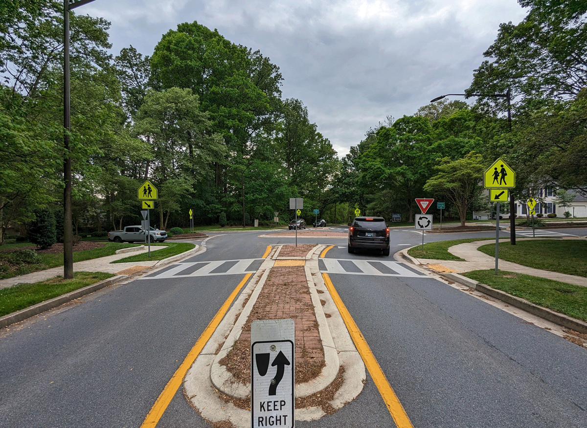 Roundabout: Columbia Road at Kings Cup Court/Hemlock Cone Way Mini-Roundabout  