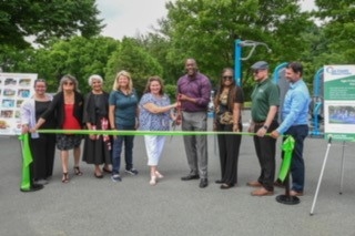 Commission on Aging members at Age Friendly Fitness Lot Ribbon 