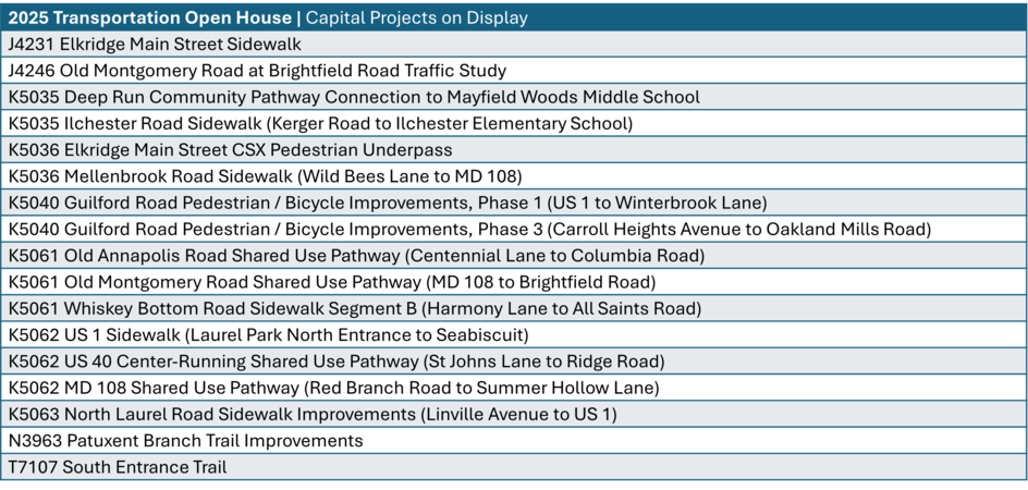 DPW project list