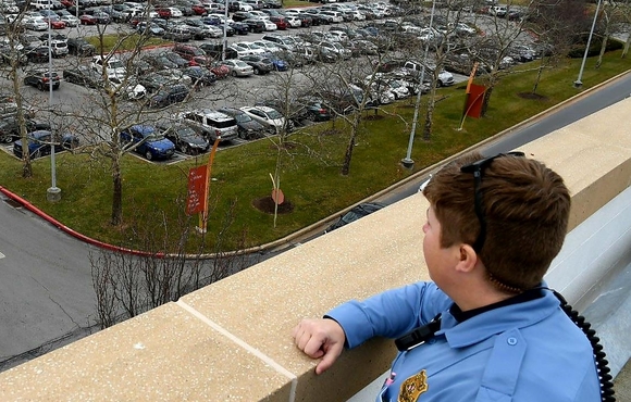 HCPD officer looks over the Columbia Mall parking lot