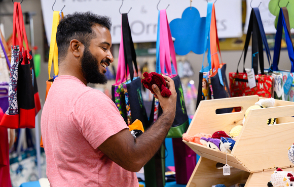 Man shopping at Maker's Mart