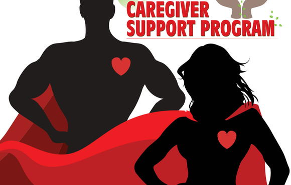 2024 Caregiver Conference logo with silhouettes of superheroes