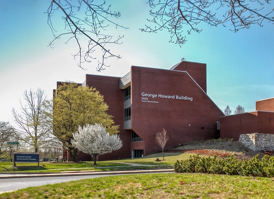 George Howard Building from Roger Ave in the Spring