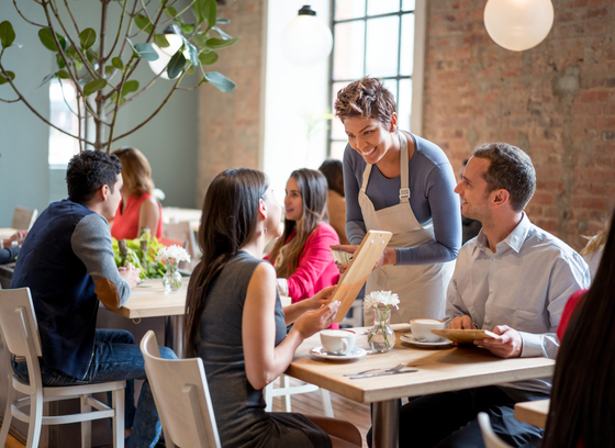 waitress taking order