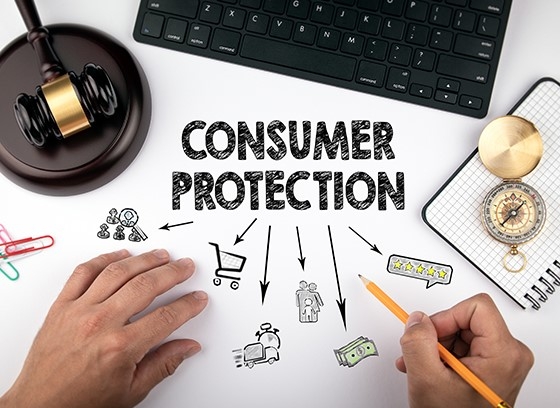 Graphic showing the many functions of consumer protection. 