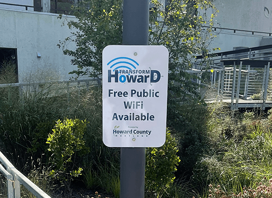 Howard County Free Public WiFi Sign