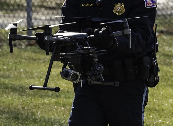 Police officer with drone