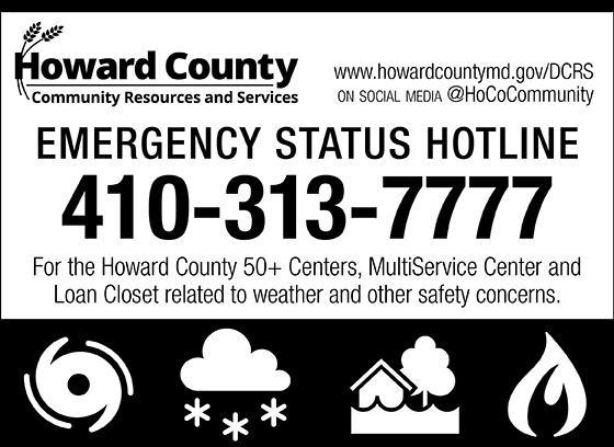 DCRS Emergency Status Hotline for Inclement Weather 410-313-7777