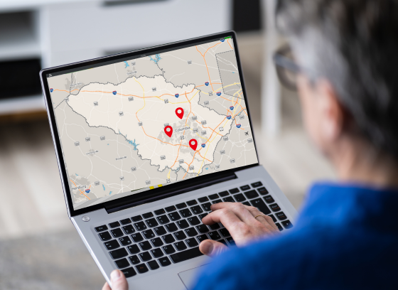 Man viewing the Howard County interactive map