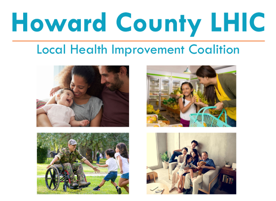 LHIC logo with four photos including a family with infant, a mother and daughter shopping for produce, a verteran in a wheelchair with playing children and a multi-generational family sitting together.