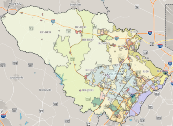 Zoning map of Howard County