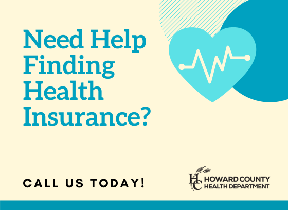 "Need Help Finding Health Insurance? Call us today." Graphic with heart image on beige background