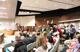 Budget hearing in Banneker room