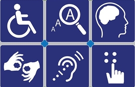 Collage of disability services graphics