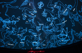 Planetarium ceiling with constellations