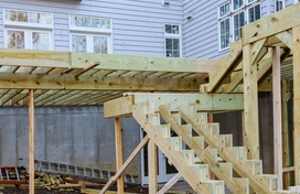 Deck construction on house