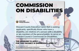 Howard County Executive Ball Seeks Members for Commission on Disabilities