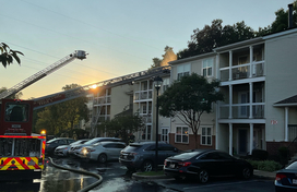 Apartment building after fire