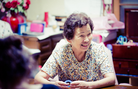 older person smiling