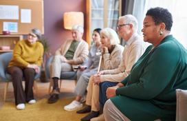 Older adults together in an informal setting 