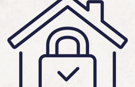 Safe Firearm storage graphic of a padlock within a house outline