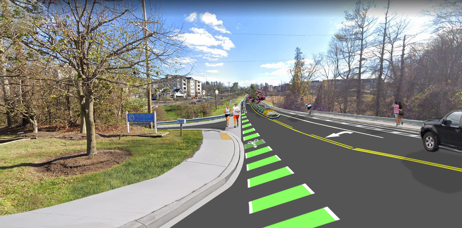 A rendering of the landscaping to be installed as part of the Rogers Avenue road improvements.